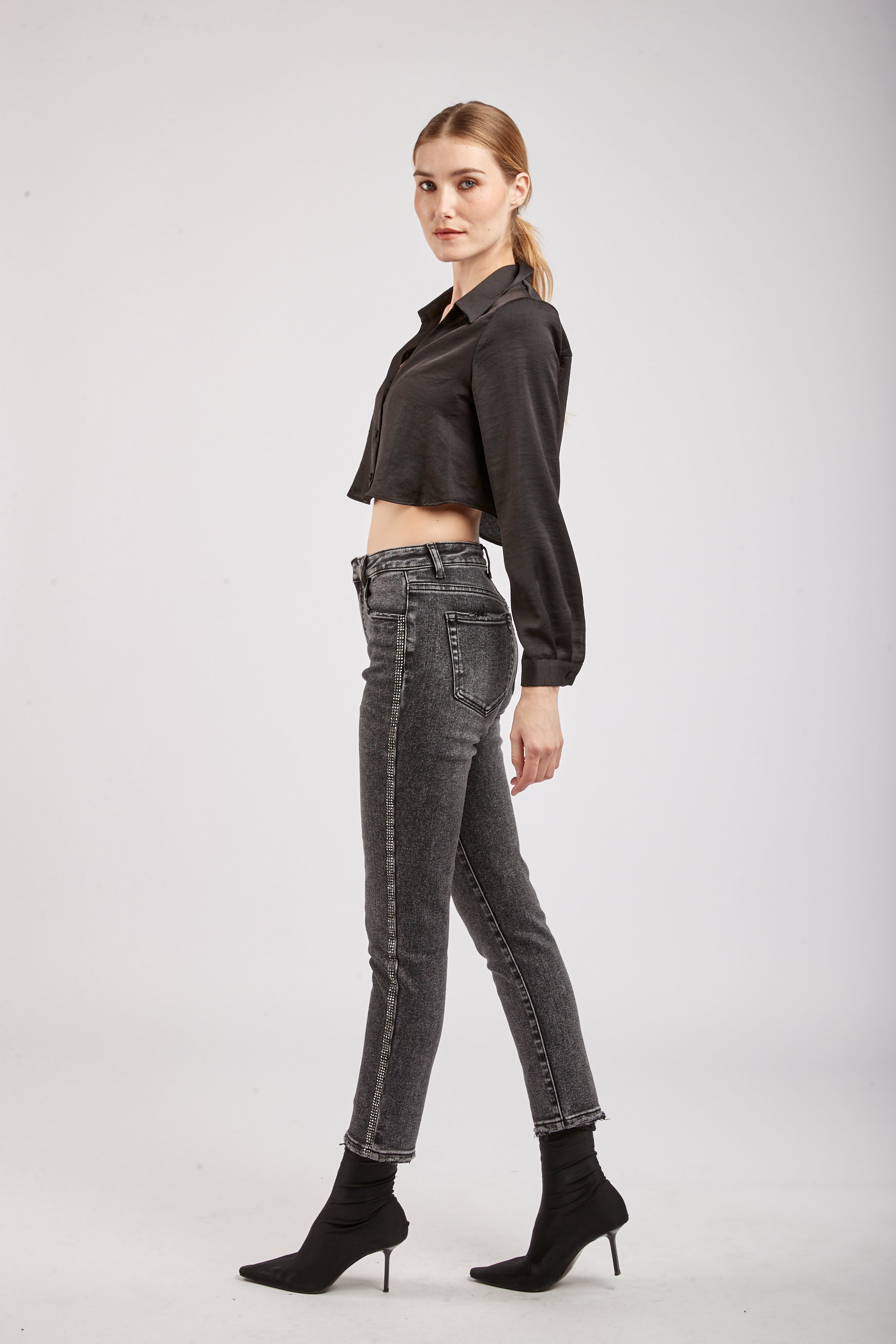 Flavified Jeans Details Strass on the Side - Broken
