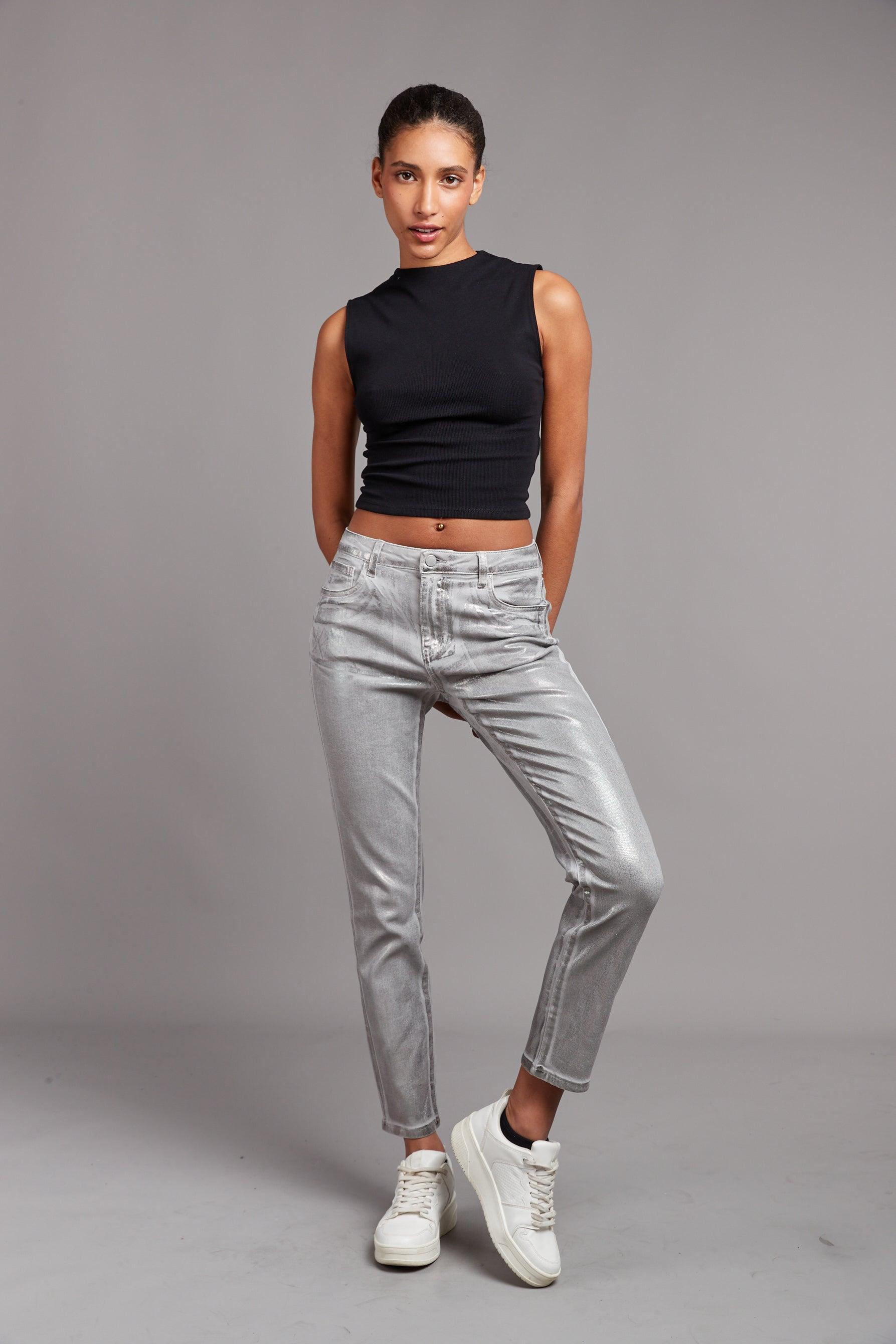 Jean skinny gris pierre effet enduit style biker | FR Jean skinny gris pierre effet enduit style biker | FR