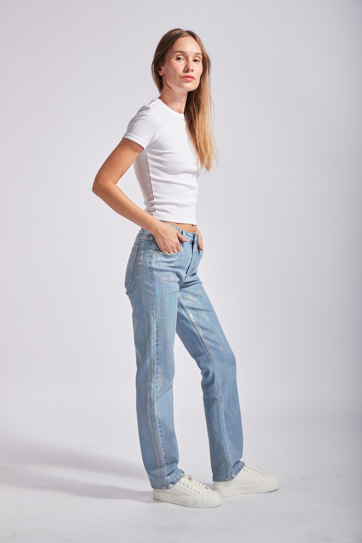 Metallic Coated Jeans - Beka