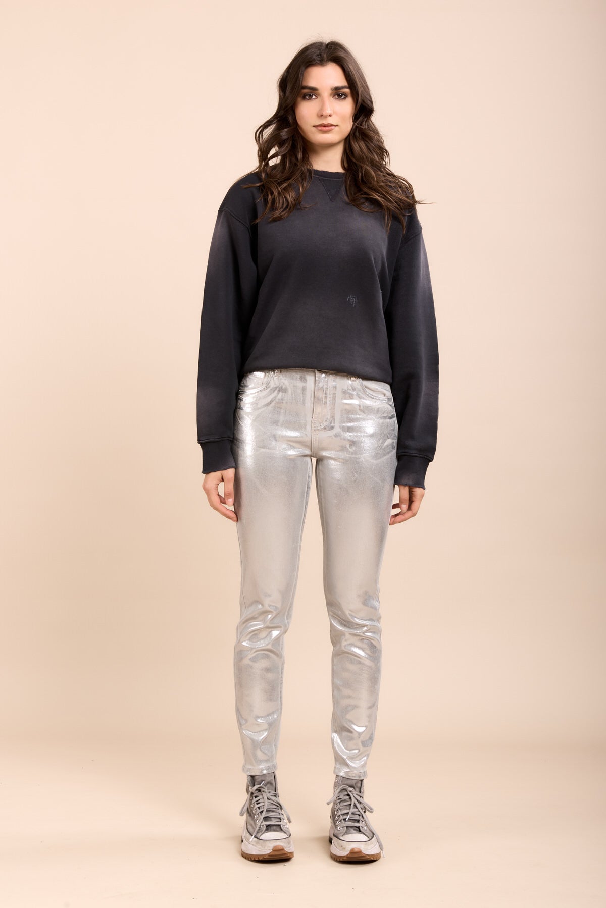 Toxik3 pantalon boyfriend enduit ciré