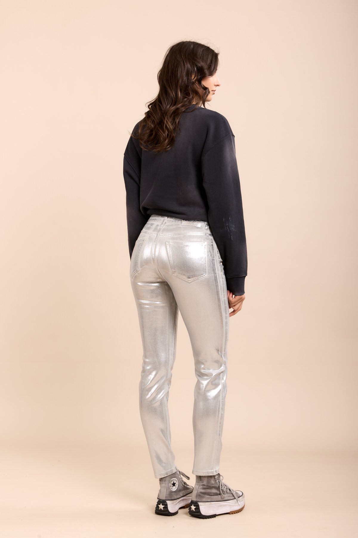 Toxik3 pantalon boyfriend enduit ciré