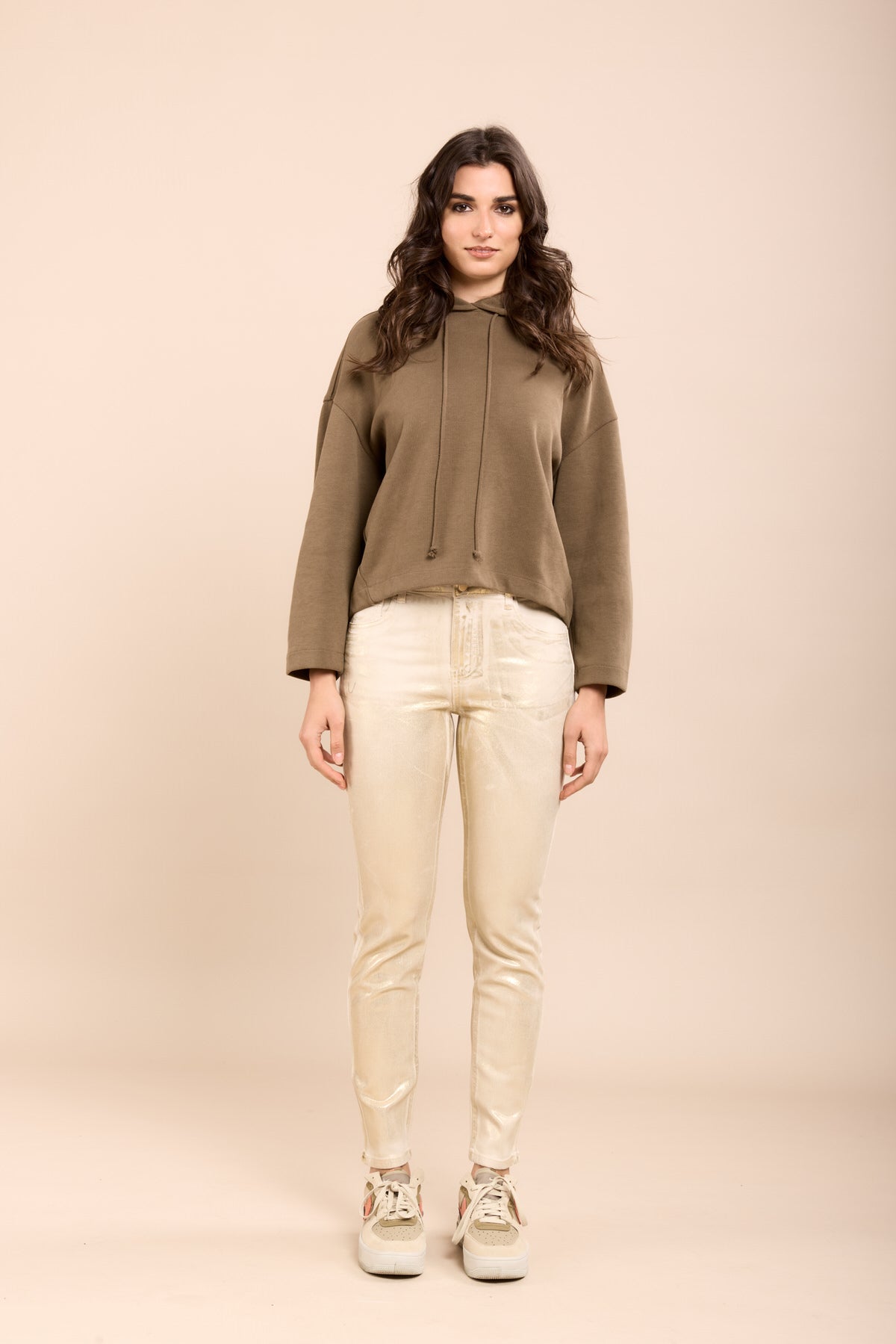 Toxik3 pantalon boyfriend enduit ciré