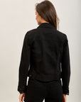 Toxik3 veste courte jean denim strass