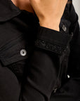 Toxik3 veste courte jean denim strass