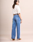 Toxik3 jean wide taille haute stretch avec ceinture
