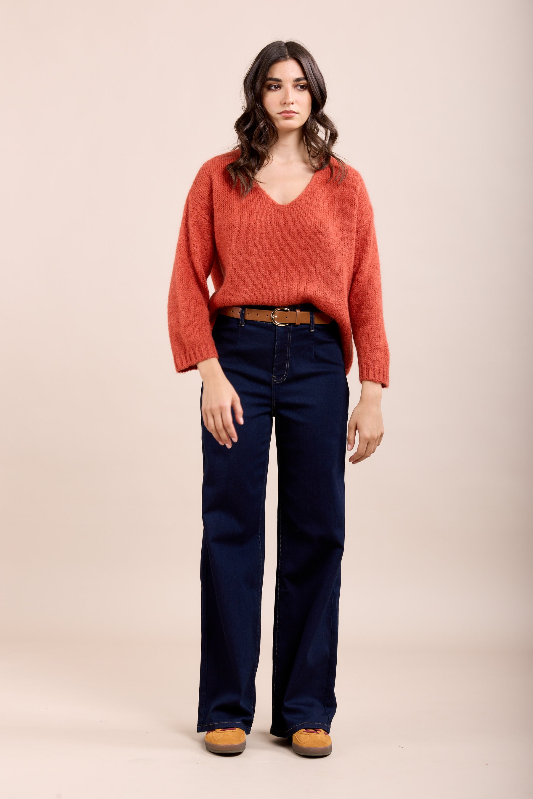 Toxik3 jean wide taille haute stretch avec ceinture