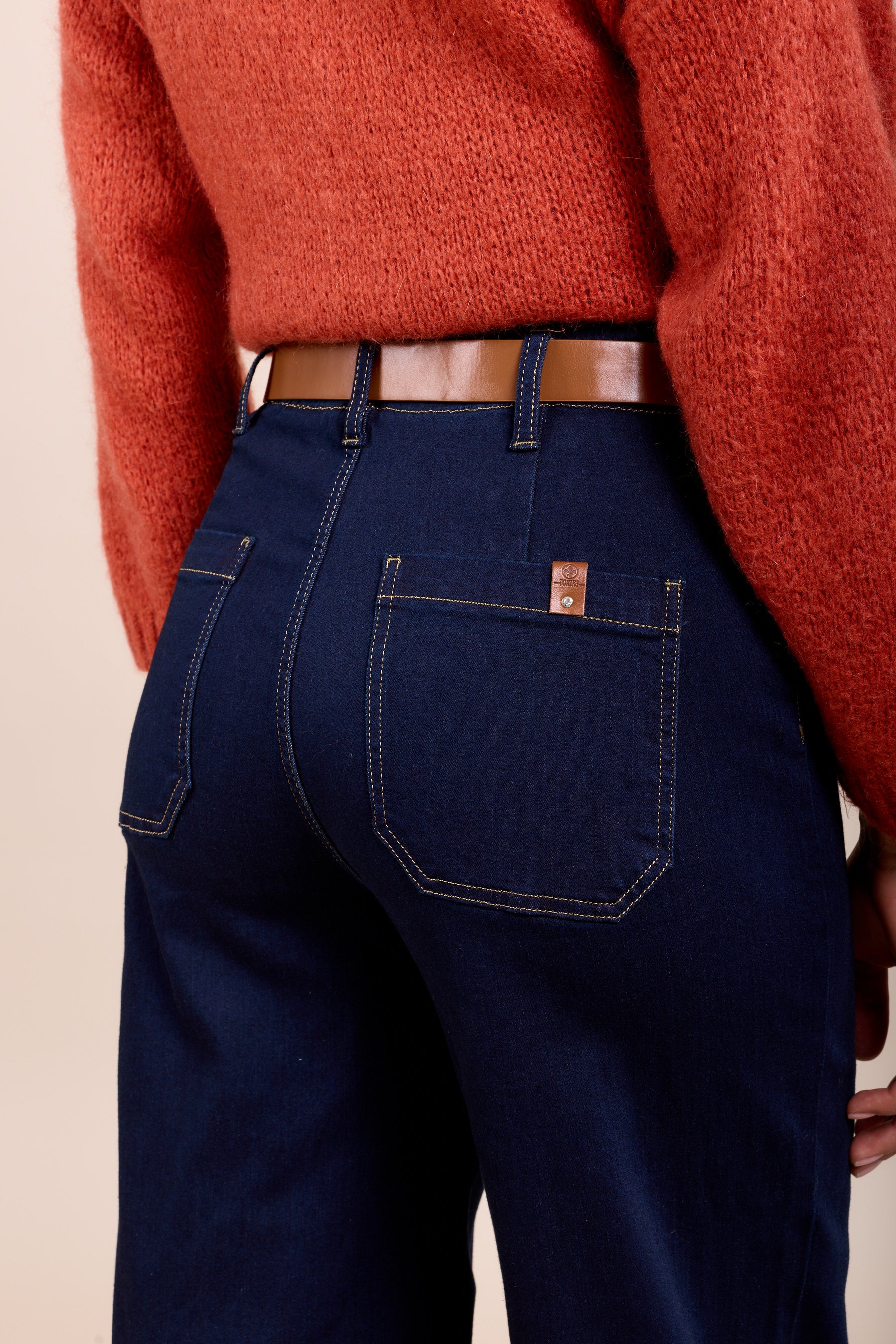 Toxik3 jean wide taille haute stretch avec ceinture