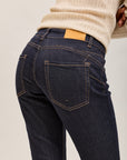 Toxik3 straight stretch denim jean pants with yellow topstitching
