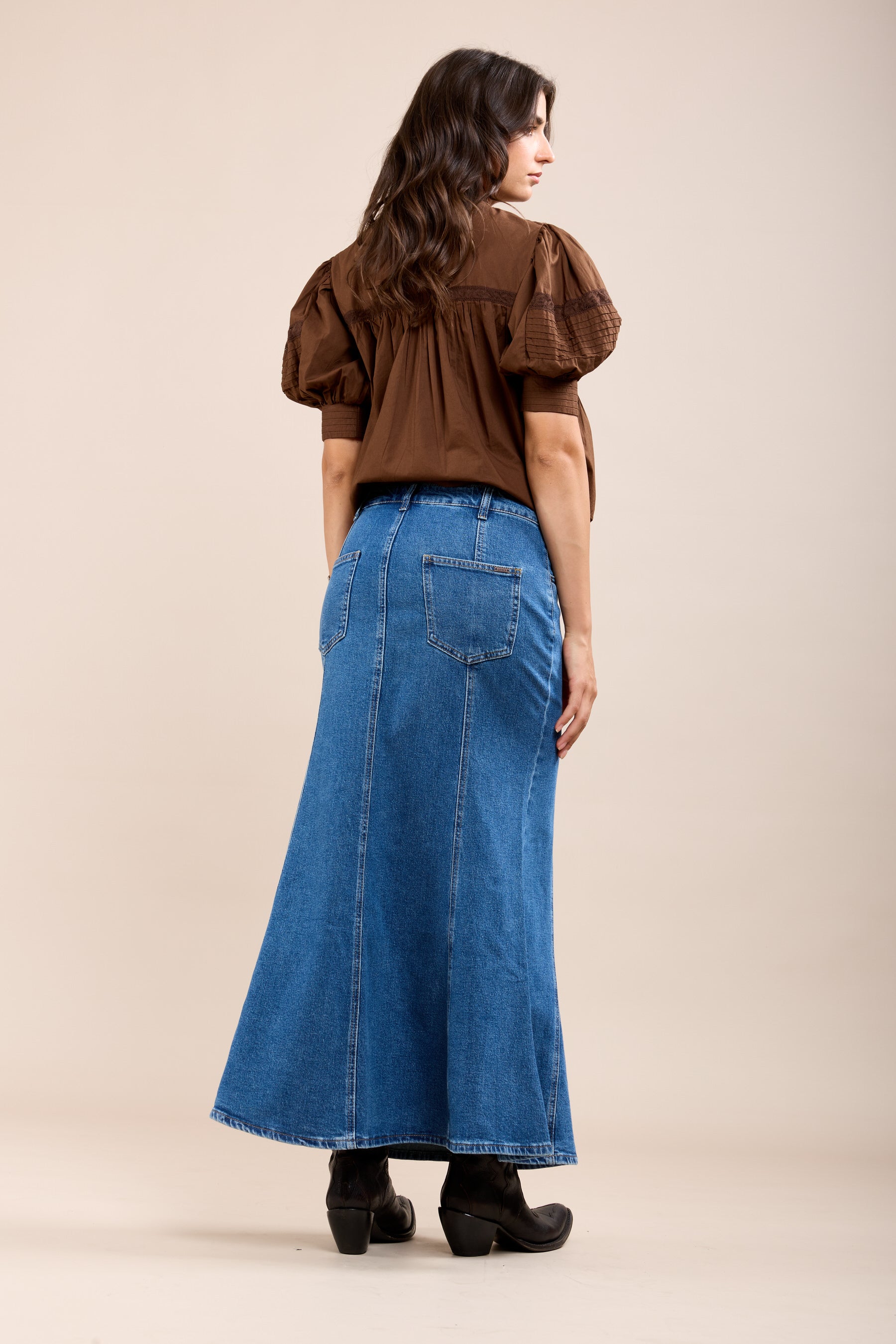 Toxik3 Denim Stretch Falda de trompeta larga