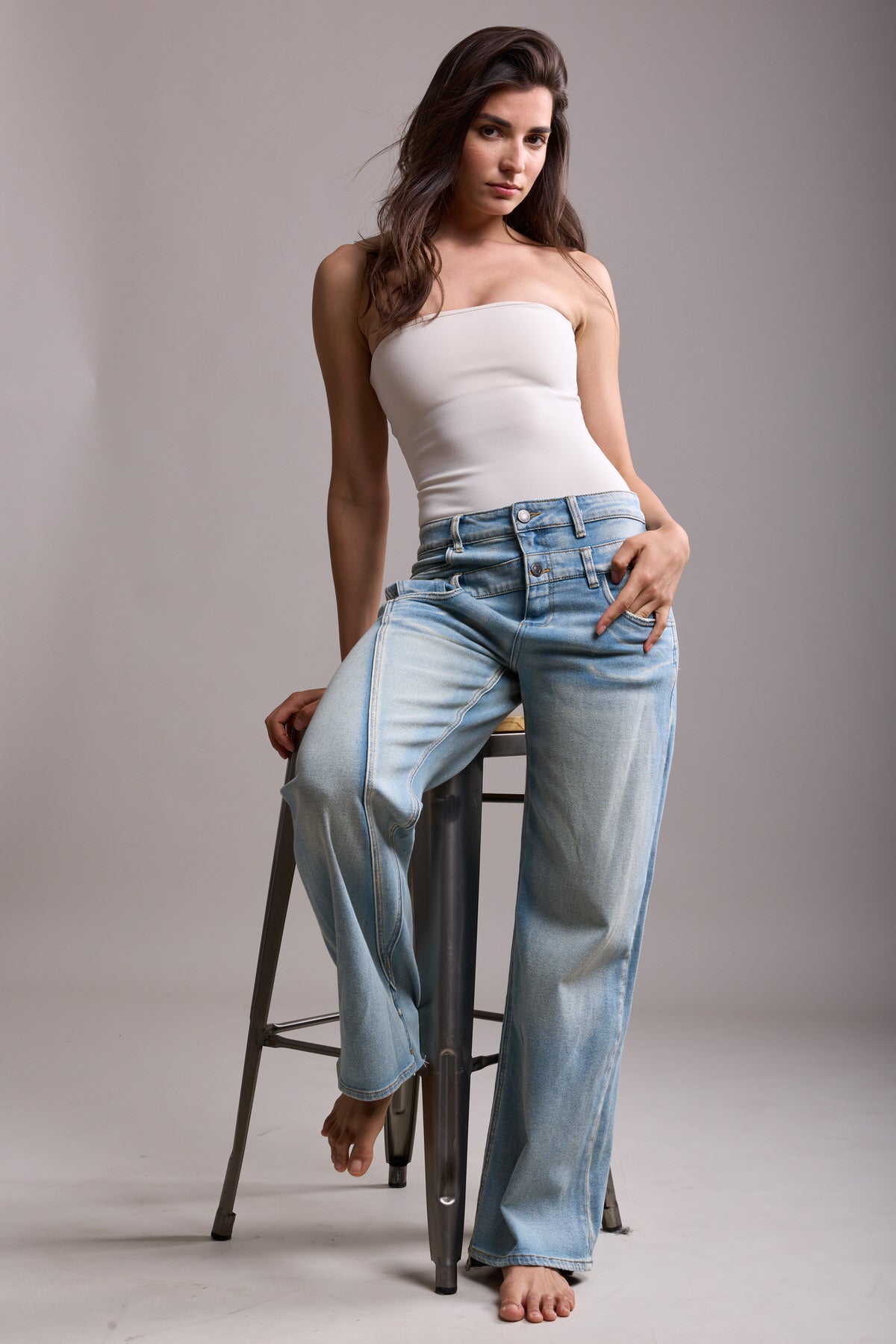 Toxik3 Jean Wide Stretch met dubbele jeans naad