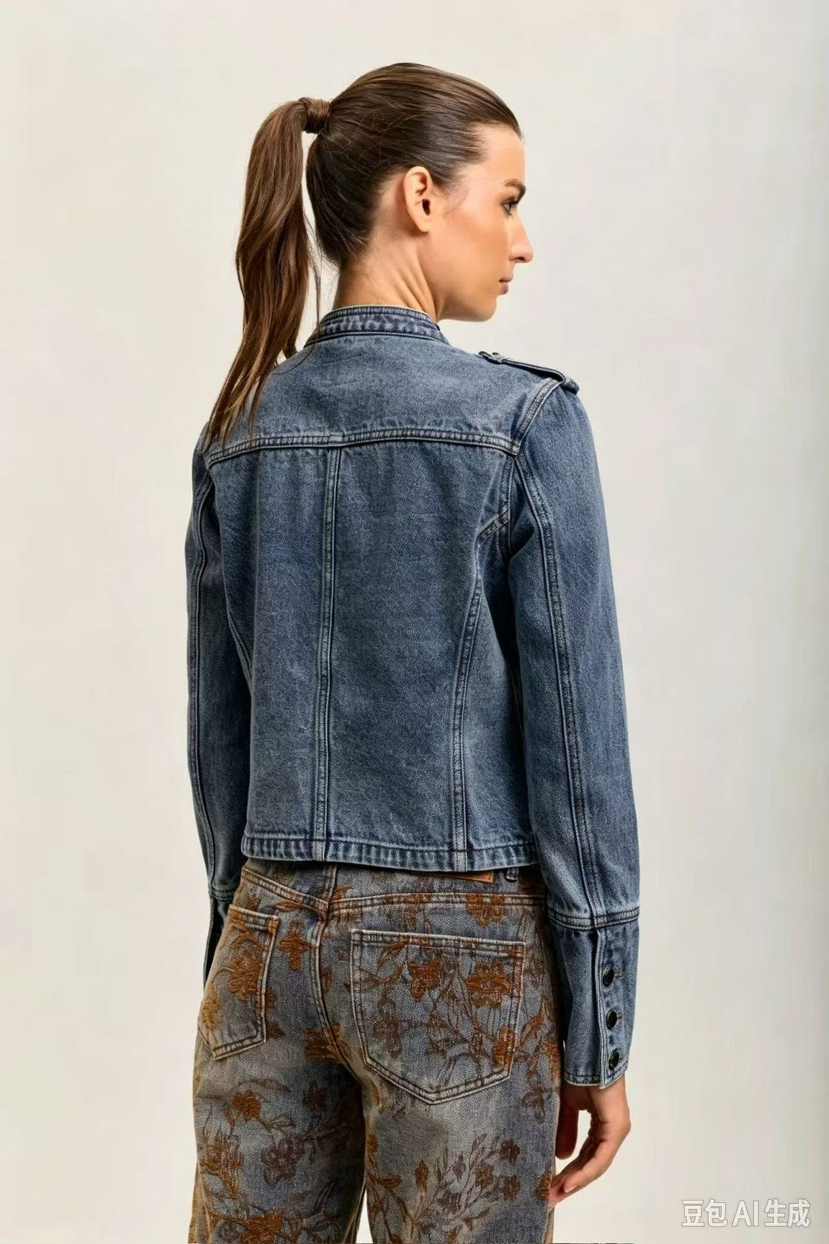 Toxik3 veste en jean officier boutons