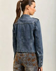 Toxik3 veste en jean officier boutons