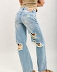 Toxik3 wide jeans with holes at the back