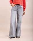 Toxik3 jean wide stretch taille haute gris clair