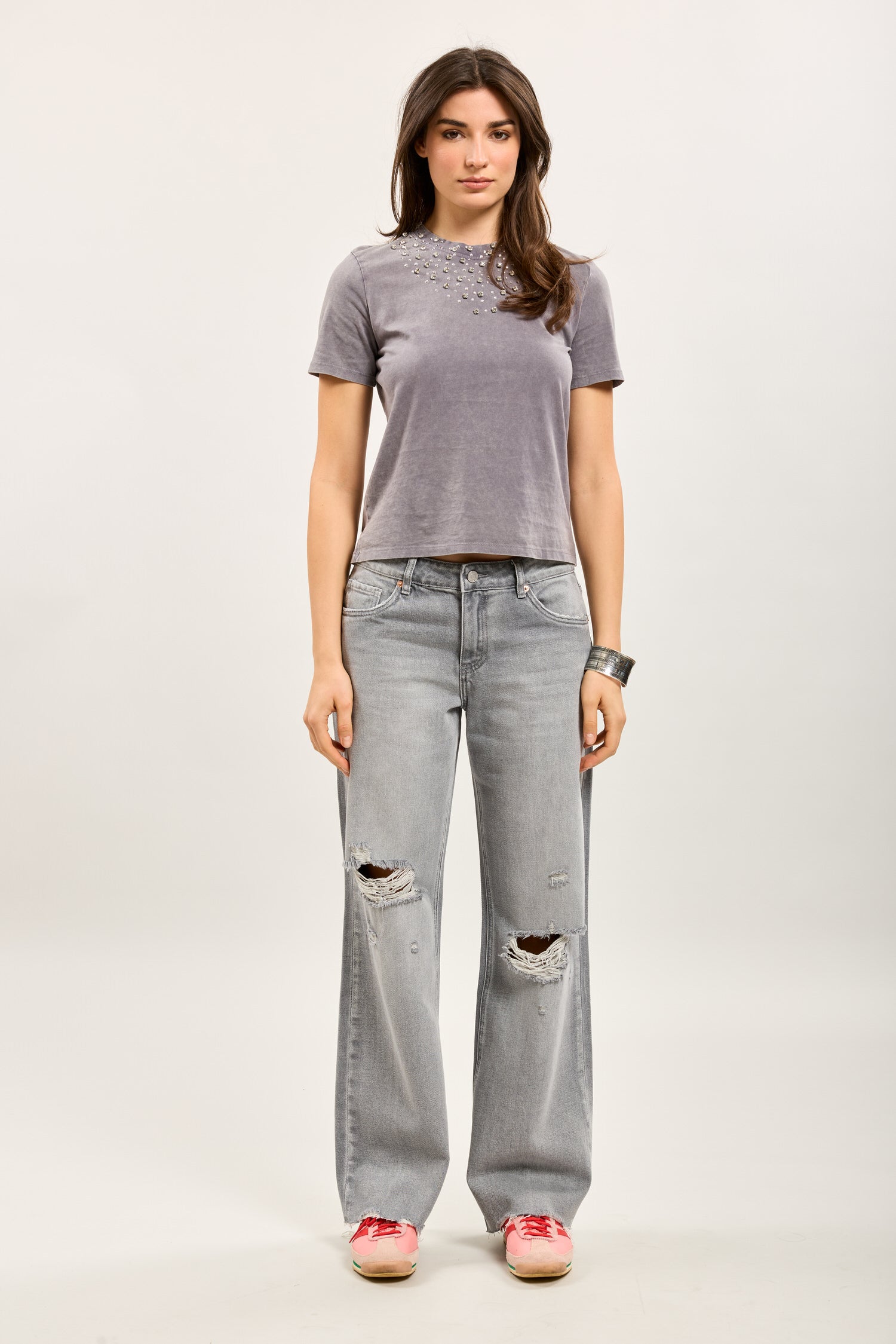 Toxik3 jean wide gris déchiré