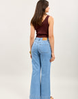 Toxik3 Jean Flare High waist with Gold buttons