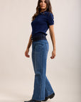 Toxik3 jean stretch wide denim et tweed