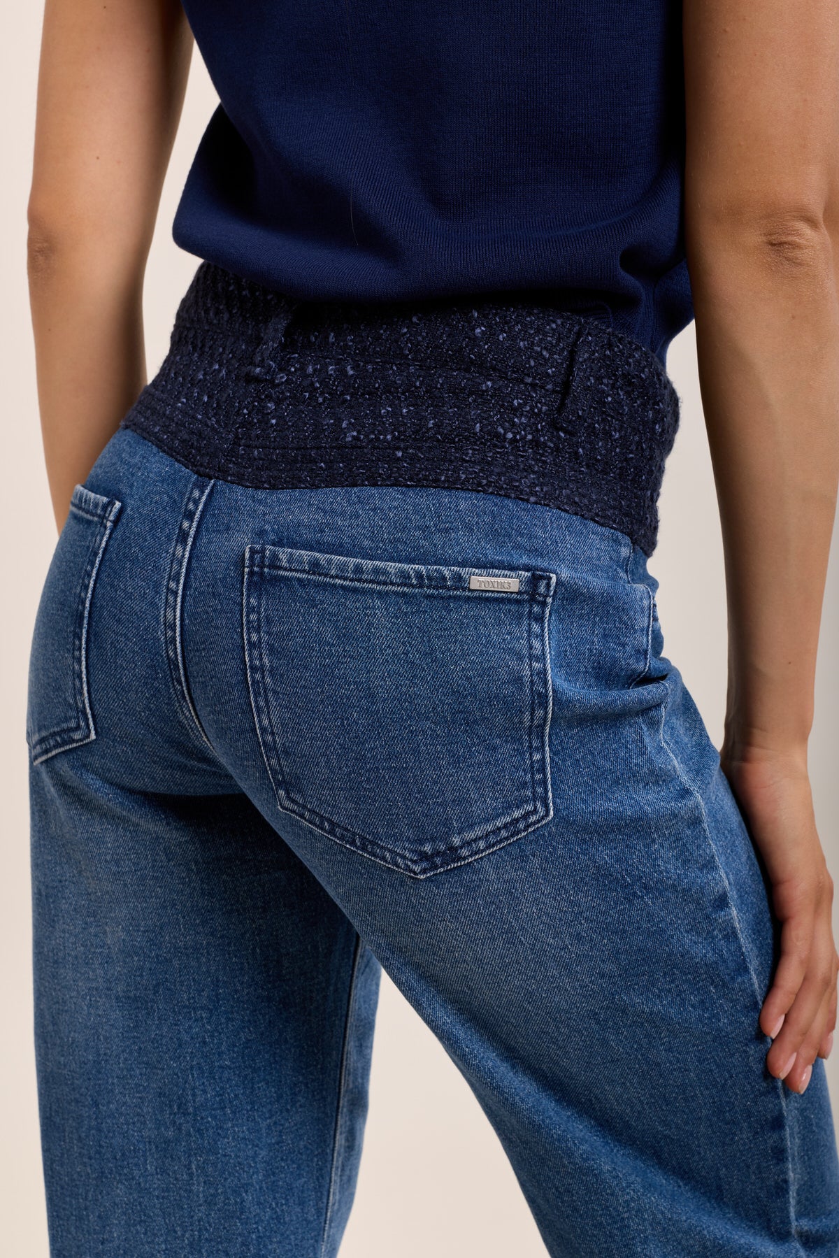 Toxik3 jean stretch wide denim et tweed