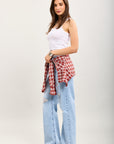 Toxik3 straight jean pants denim destroy scarf accessory