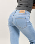 Toxik3 uitlopende stretch bootcut jeansbroek