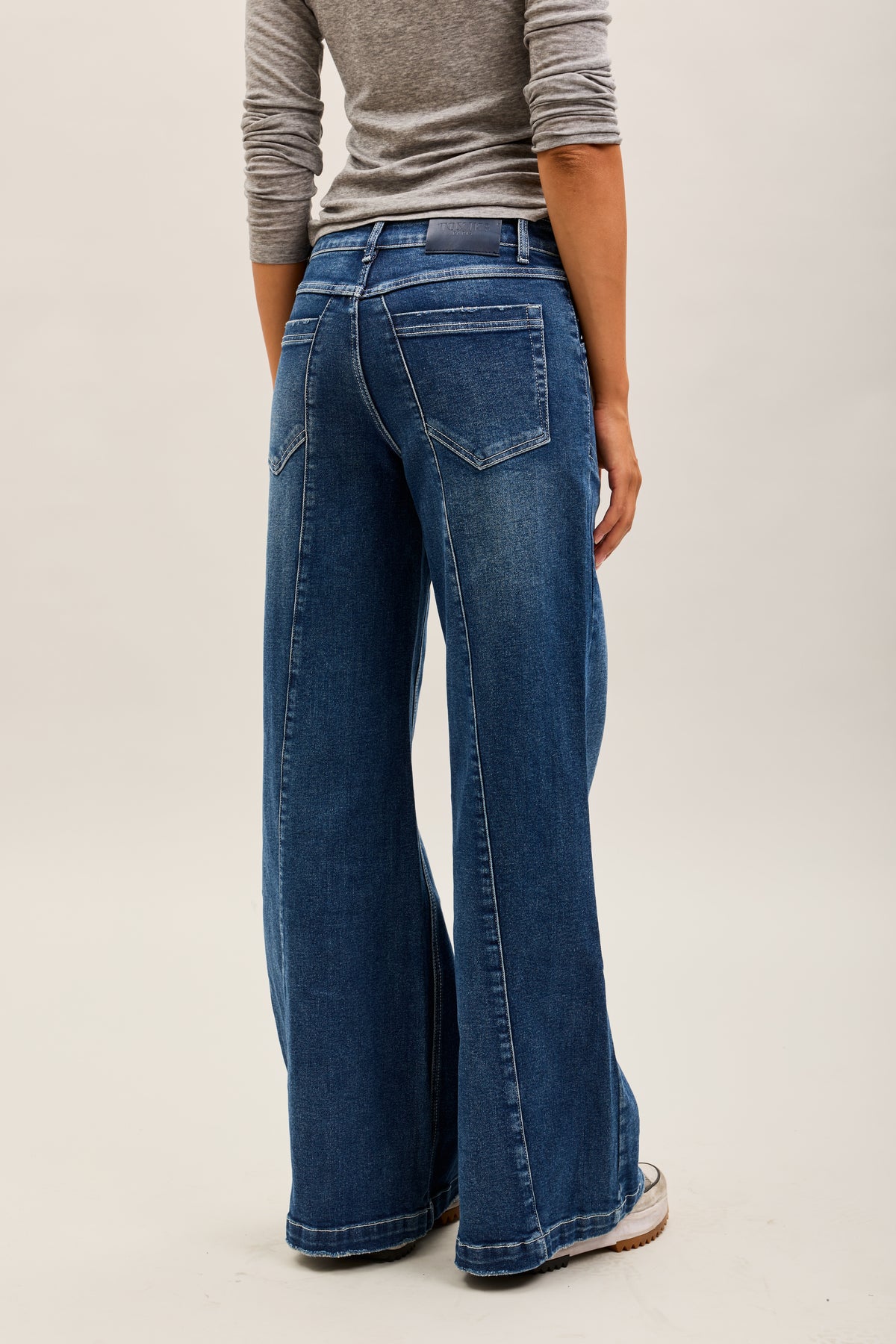 Toxik3 wide stretch jeans with ribbed pleats denim blue
