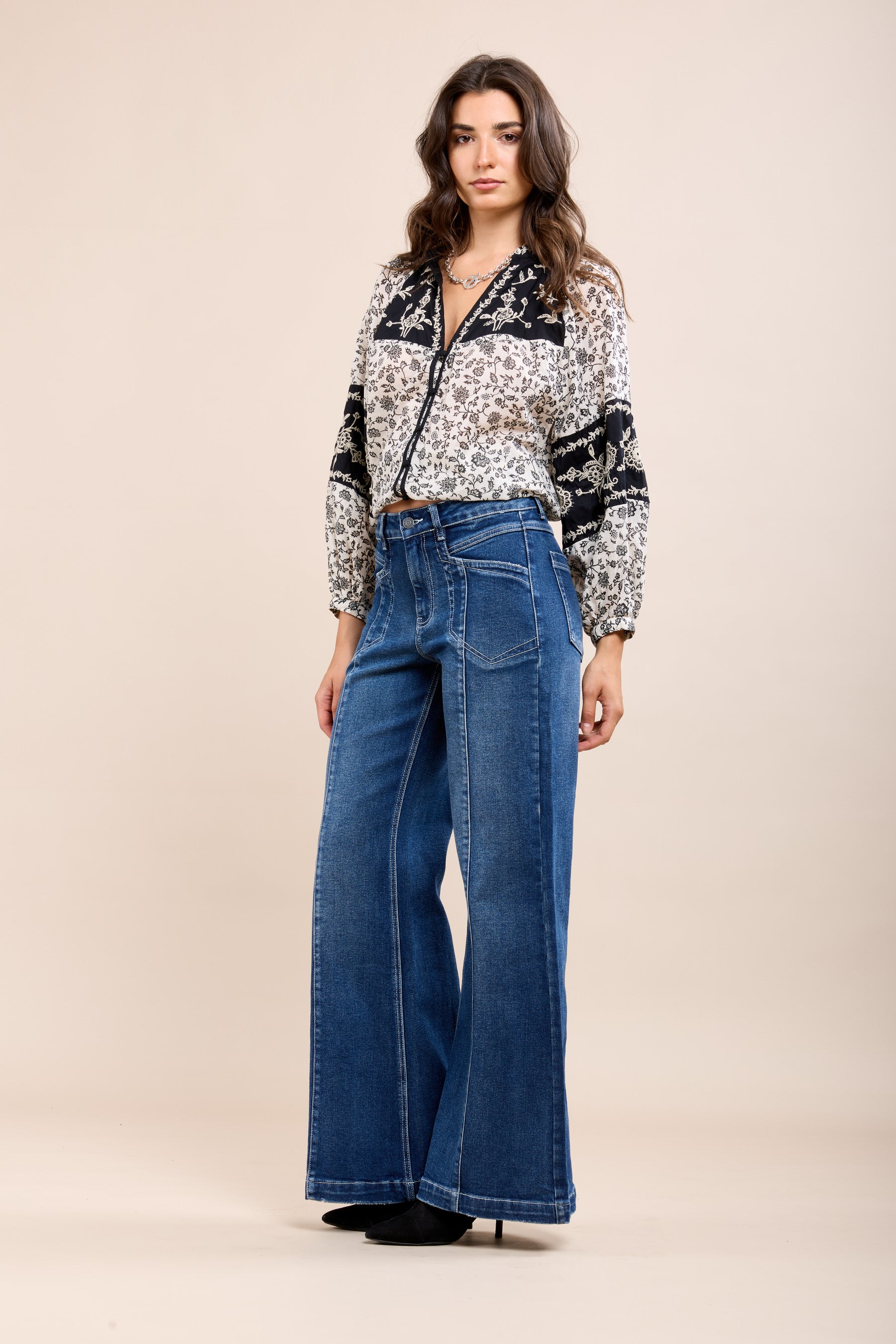 Toxik3 Jean Stretch wide ribbed blue jeans