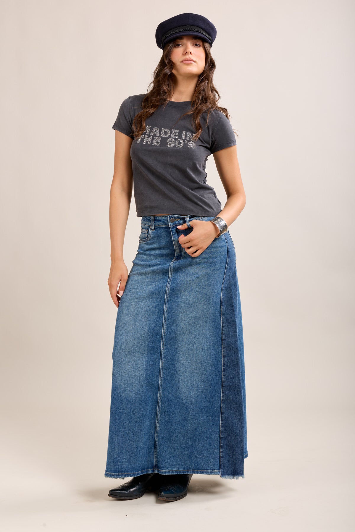 Toxik3 Denim Stretch Long Trumpet skirt