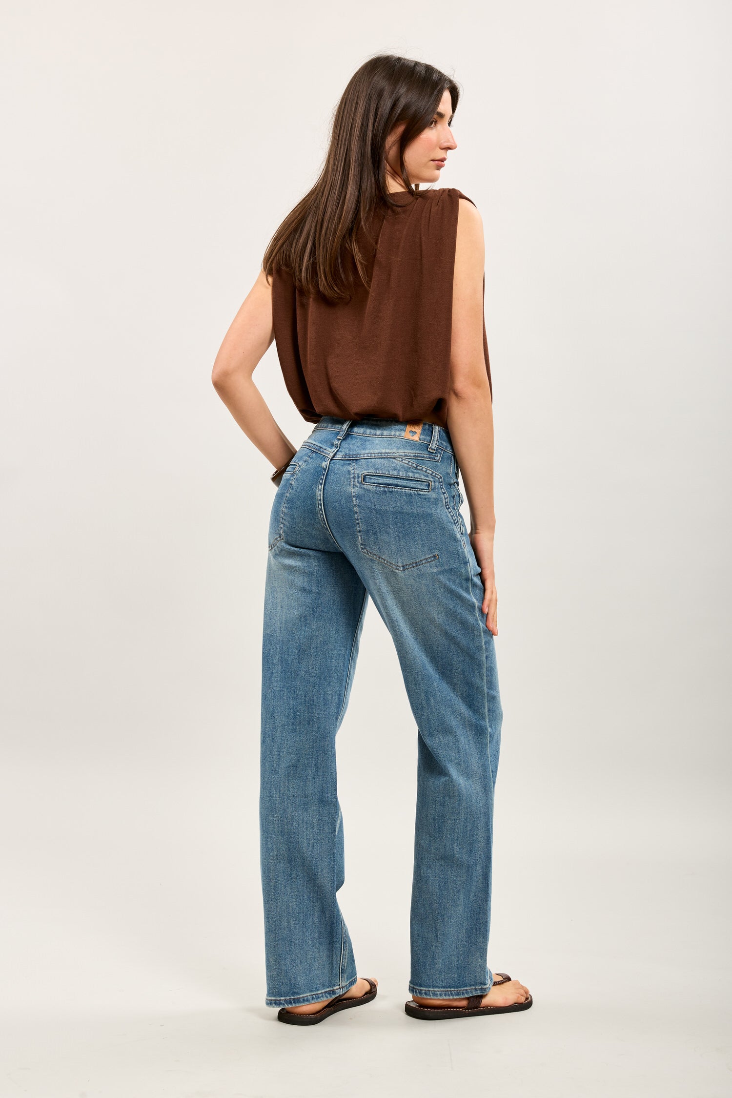 Toxik3 jean stretch droit poches passepoilées détail cœur