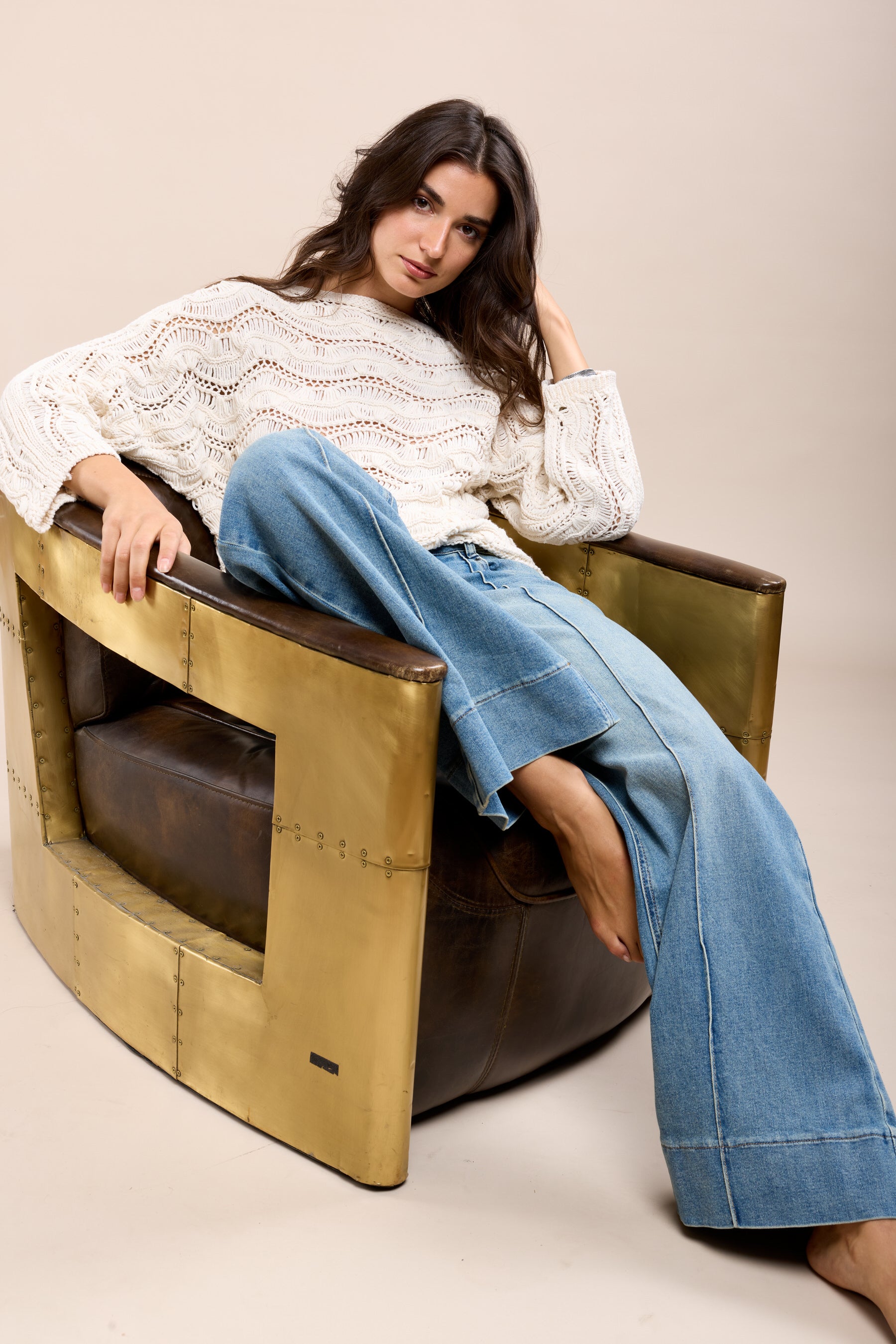 Toxik3 jean stretch wide plis nervurés