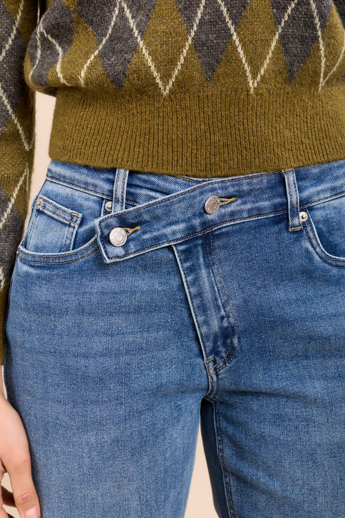 Toxik3 pantalon jean boy fermeture asymétrique