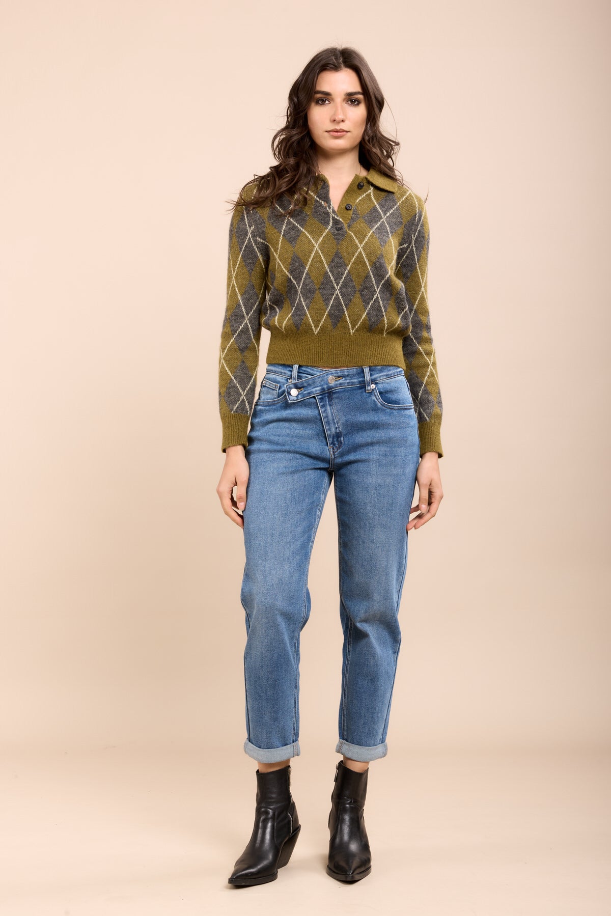 Toxik3 pantalon jean boy fermeture asymétrique