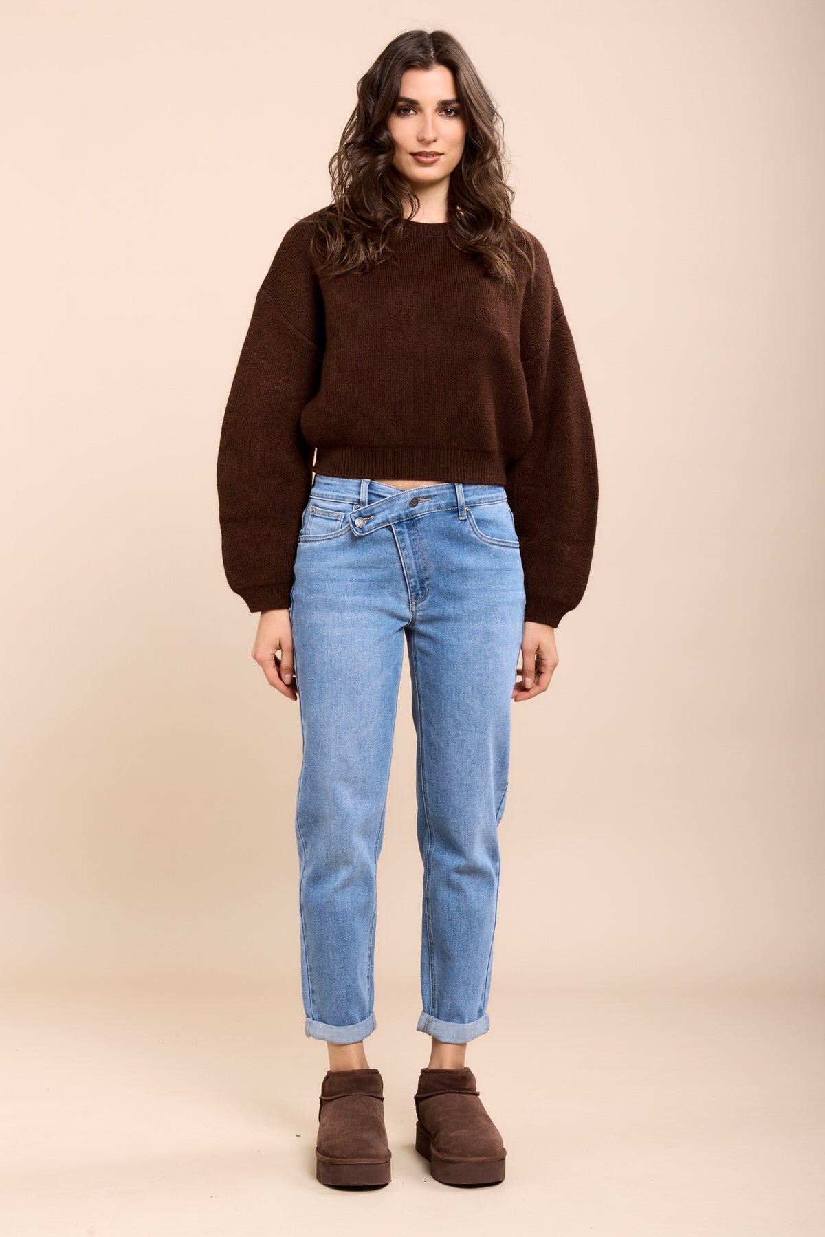 Toxik3 pantalon jean boy fermeture asymétrique