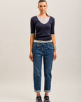 Toxik3 pantalon jean boy fermeture asymétrique