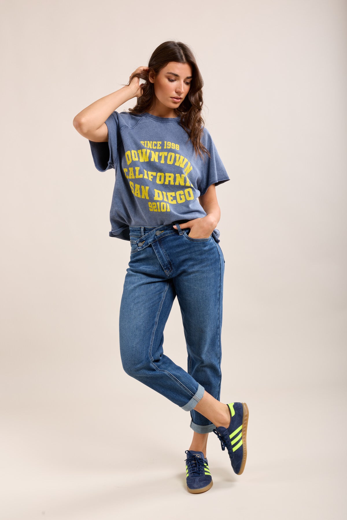 Toxik3 pantalon jean boy fermeture asymétrique