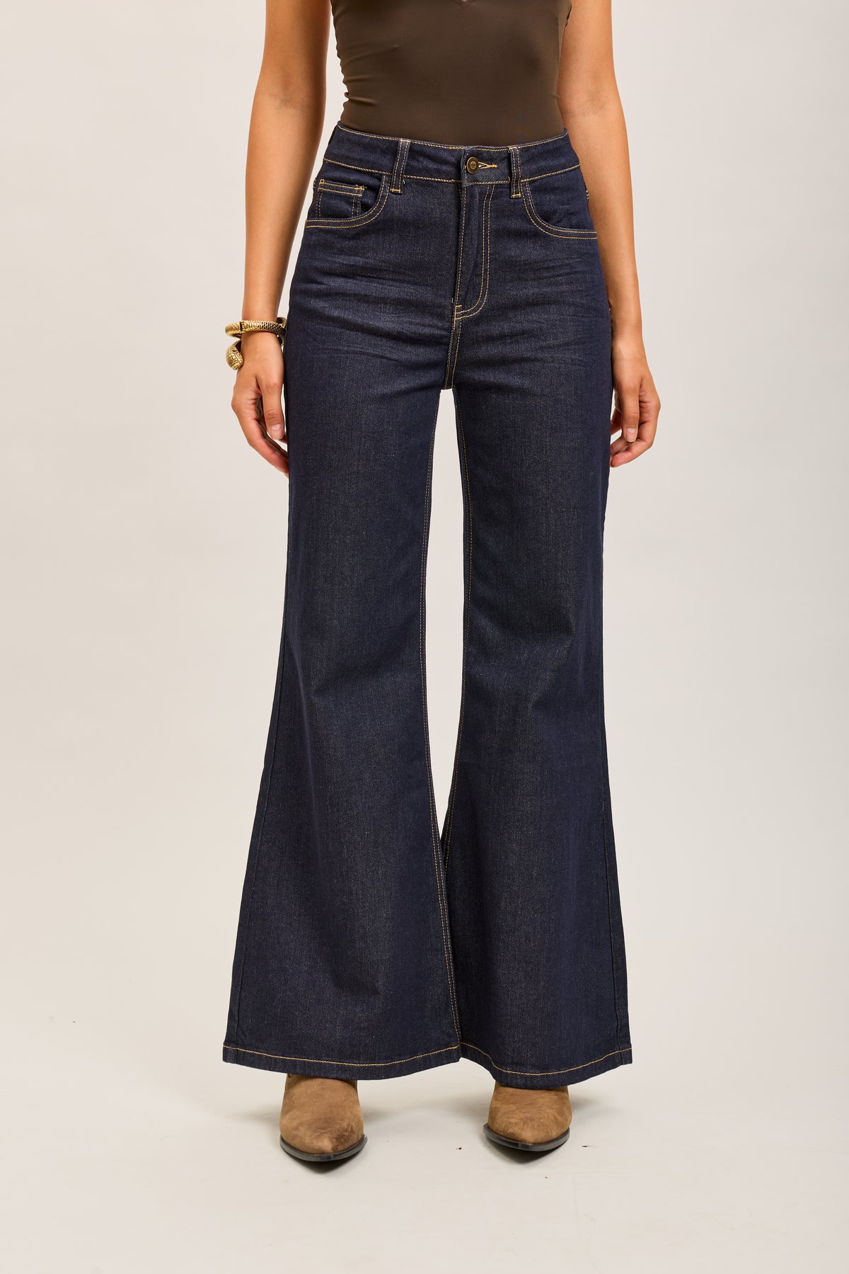 Toxik3 extra-wide stretch high-waisted jeans raw blue