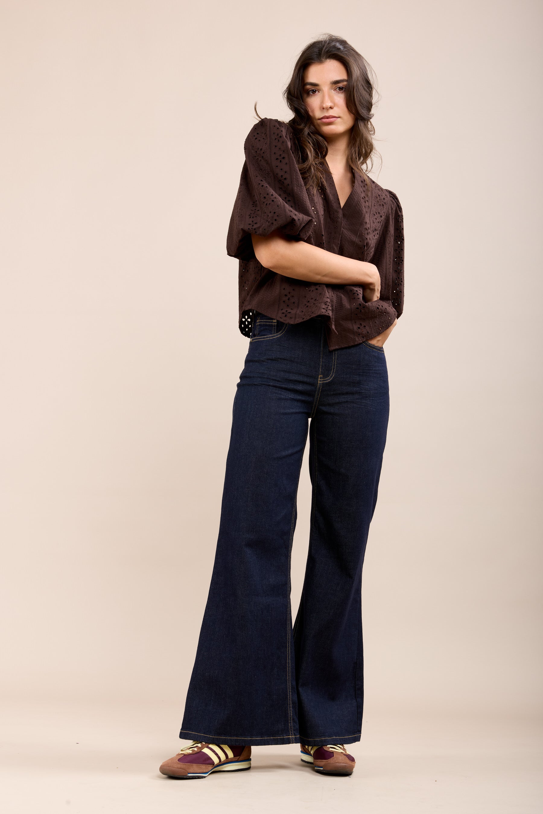 Toxik3 jean ancho estiramiento Tamaño azul crudo