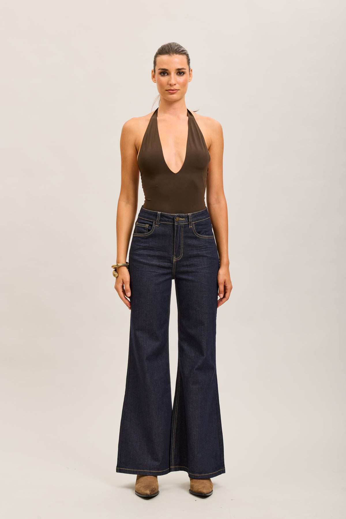 Toxik3 extra-wide stretch high-waisted jeans raw blue