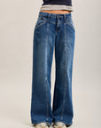 Toxik3 wide cut jeans with ribbed pleats