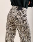 Toxik3 jean wide taille haute imprimé zèbre