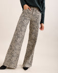 Toxik3 jean wide taille haute imprimé zèbre