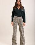 Toxik3 jean wide taille haute imprimé zèbre