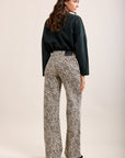 Toxik3 jean wide taille haute imprimé zèbre