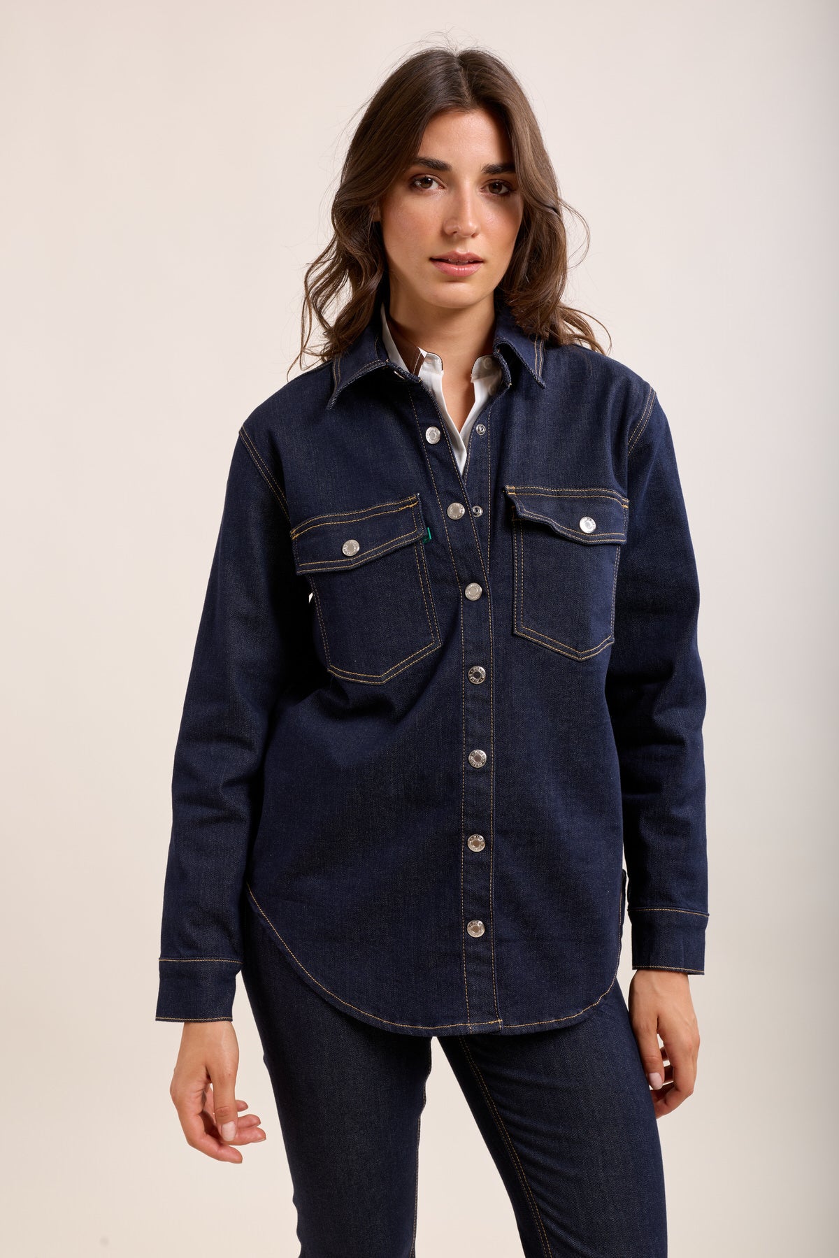 Toxik3 surchemise en jean droit bleu brut