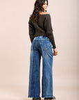 Toxik3 extra wide ribbed stretch jean pants denim blue