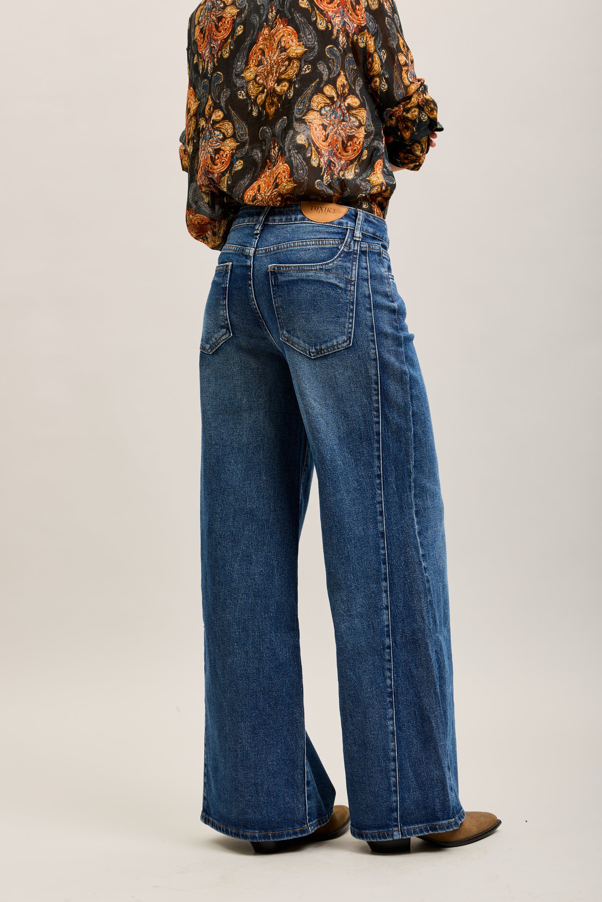 Toxik3 extra wide stretch jean pants with cutouts and pockets