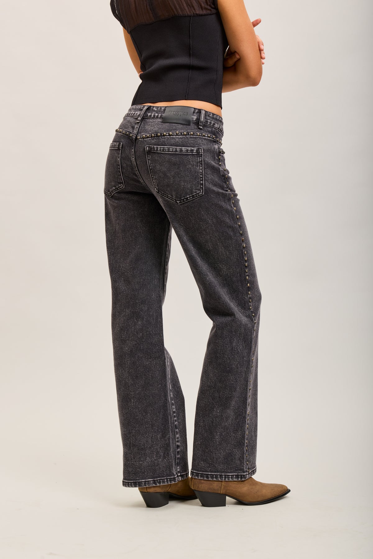 Toxik3 straight stretch jean pants with stud details