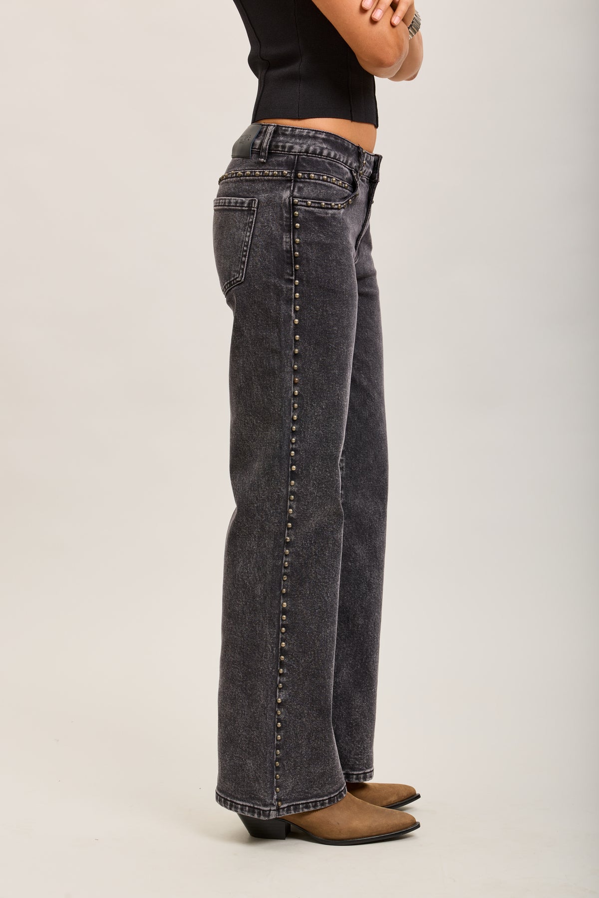 Toxik3 straight stretch jean pants with stud details