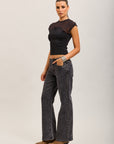 Toxik3 straight stretch jean pants with stud details