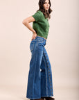 Toxik3 pantalon jean stretch wide détails boutons