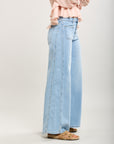Toxik3 wide ribbed stretch denim pants light denim blue